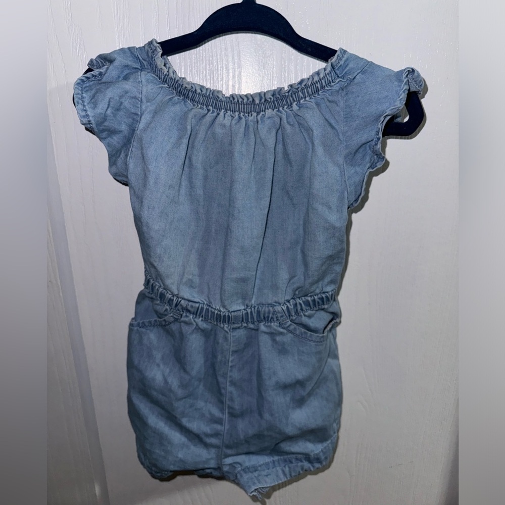 Stylish Summer Denim Romper 12 month girl back cut out